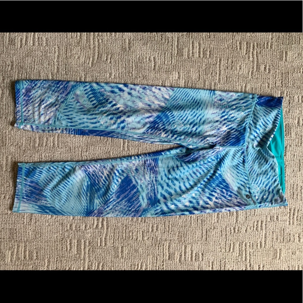 Light Blue and Purple Capri Leggings